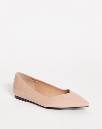 Benito Classic Sweetheart Cut Flat Shoes Ex Wide Fit | Simply Be