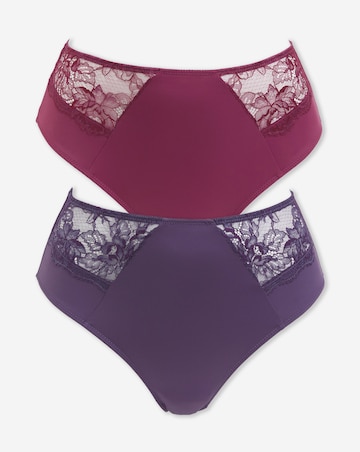 Pretty Secrets (2 Pack) New Ella Full Brief Knickers Fig/Cherry