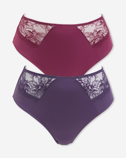 Pretty Secrets (2 Pack) New Ella Full Knickers Fig/Cherry