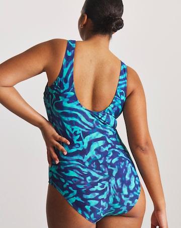 Sports Swimsuit High Neck Piping Detail