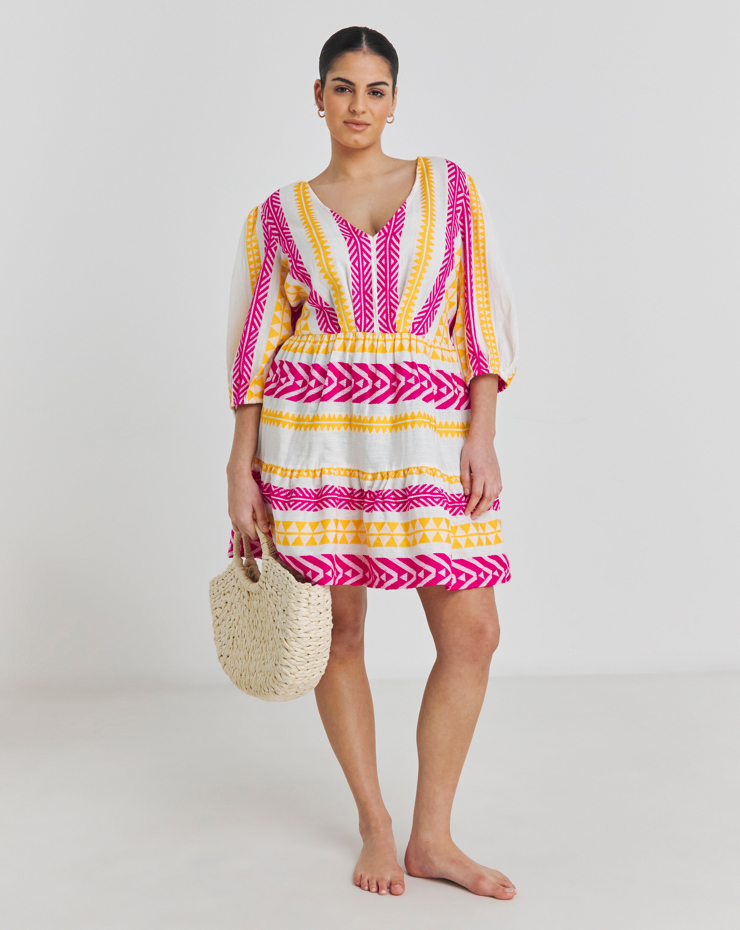 Tropadelic Jacquard Mini Beach Dress