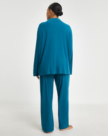 Pretty Secrets Supersoft Ribbed Button Through Pyjama Set