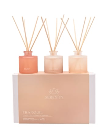 Serenity 'Tranquil' 50ml Diffusers Set of 3 - Flow, Balance and Breathe