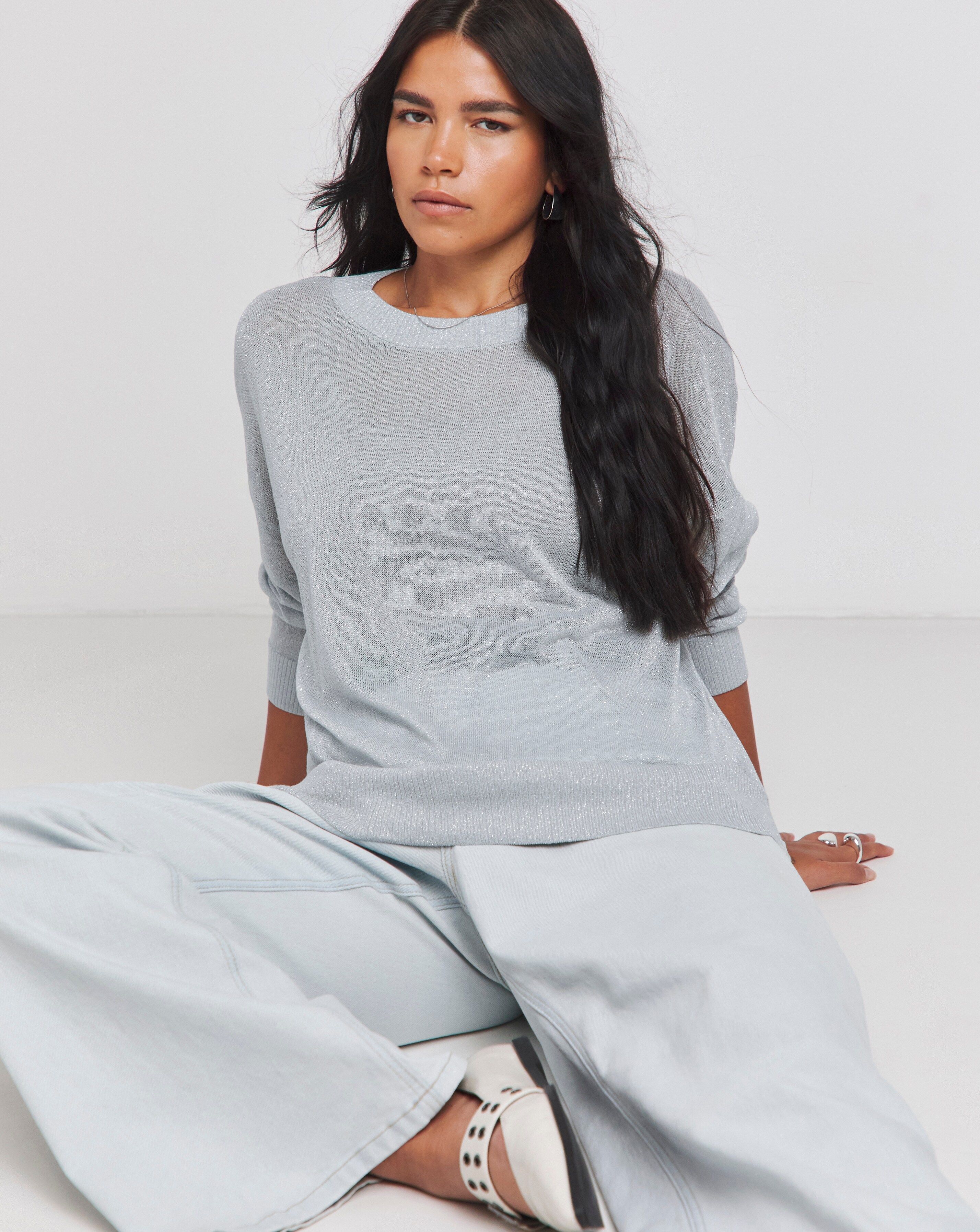 Silver glitter jumper deals