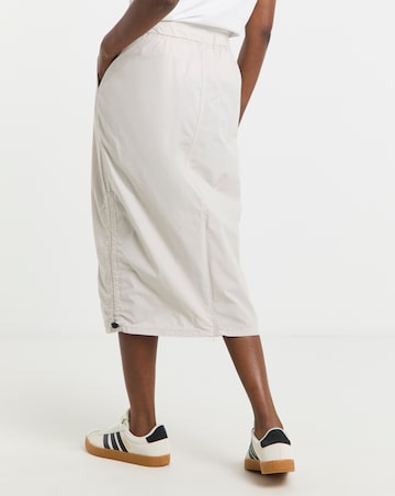 Simply Be Stone Parachute Cargo Midi Skirt