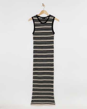 Nobody's Child Textured Knitted Striped Midi Dress