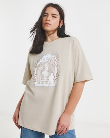 Simply Be Stone Oversized Art Museum Graphic T-Shirt