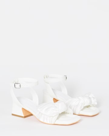 May Side Bow Low Block Heel Sandals - Extra Wide Fit (EEE)