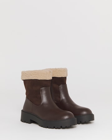 Florence Borg Lined Two Way Ankle Boots - Wide Fit (E)