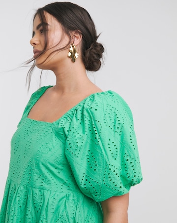 Green Broderie Maxi Dress