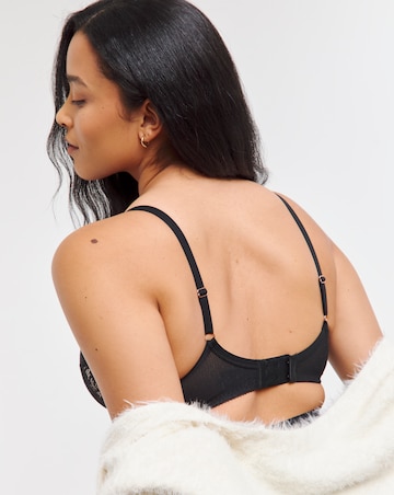 Figleaves Isla Lace Underwired Sweetheart T Shirt Bra B-GG - Black