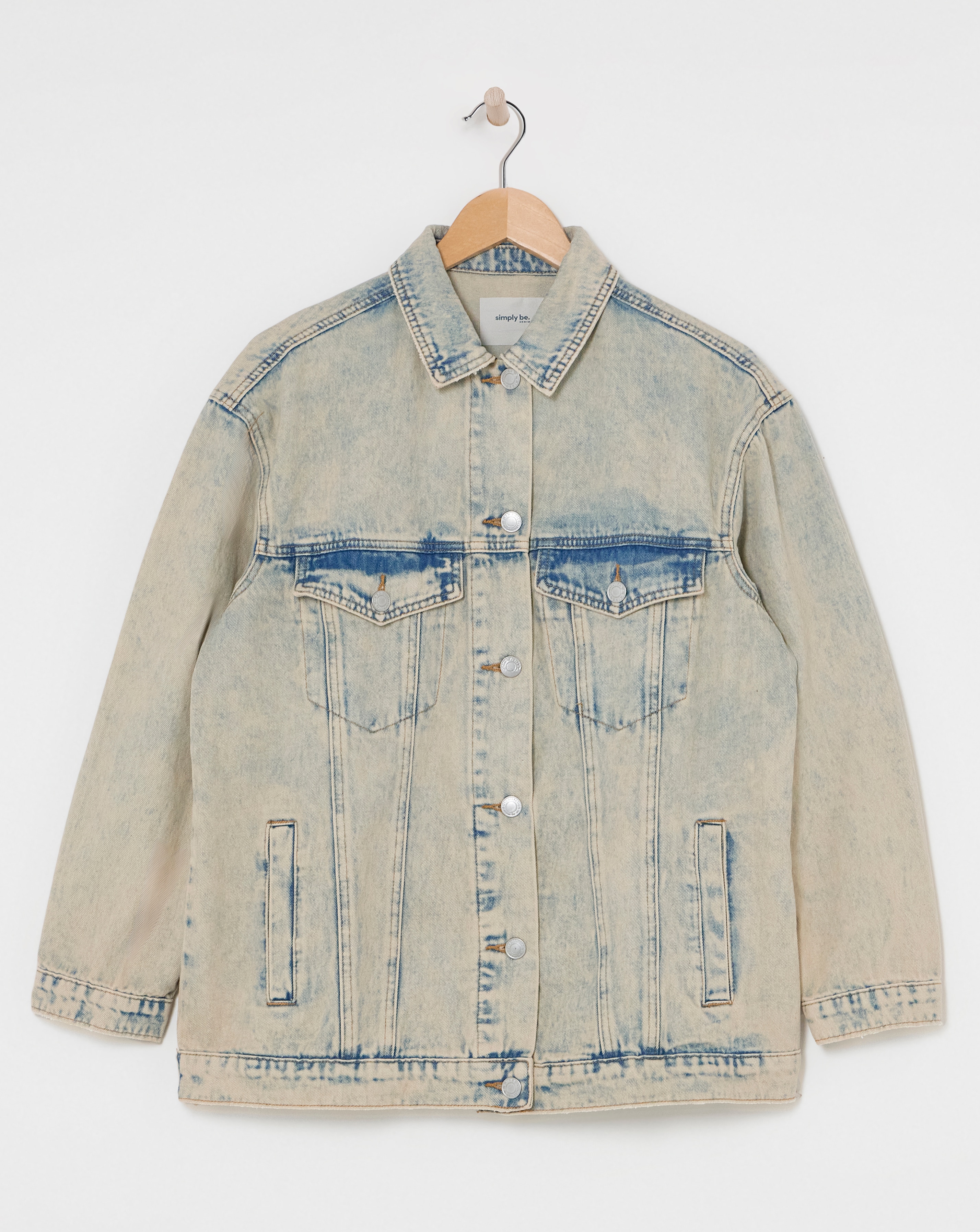 Simply Be Light Wash Boyfriend Denim Jacket | Simply Be