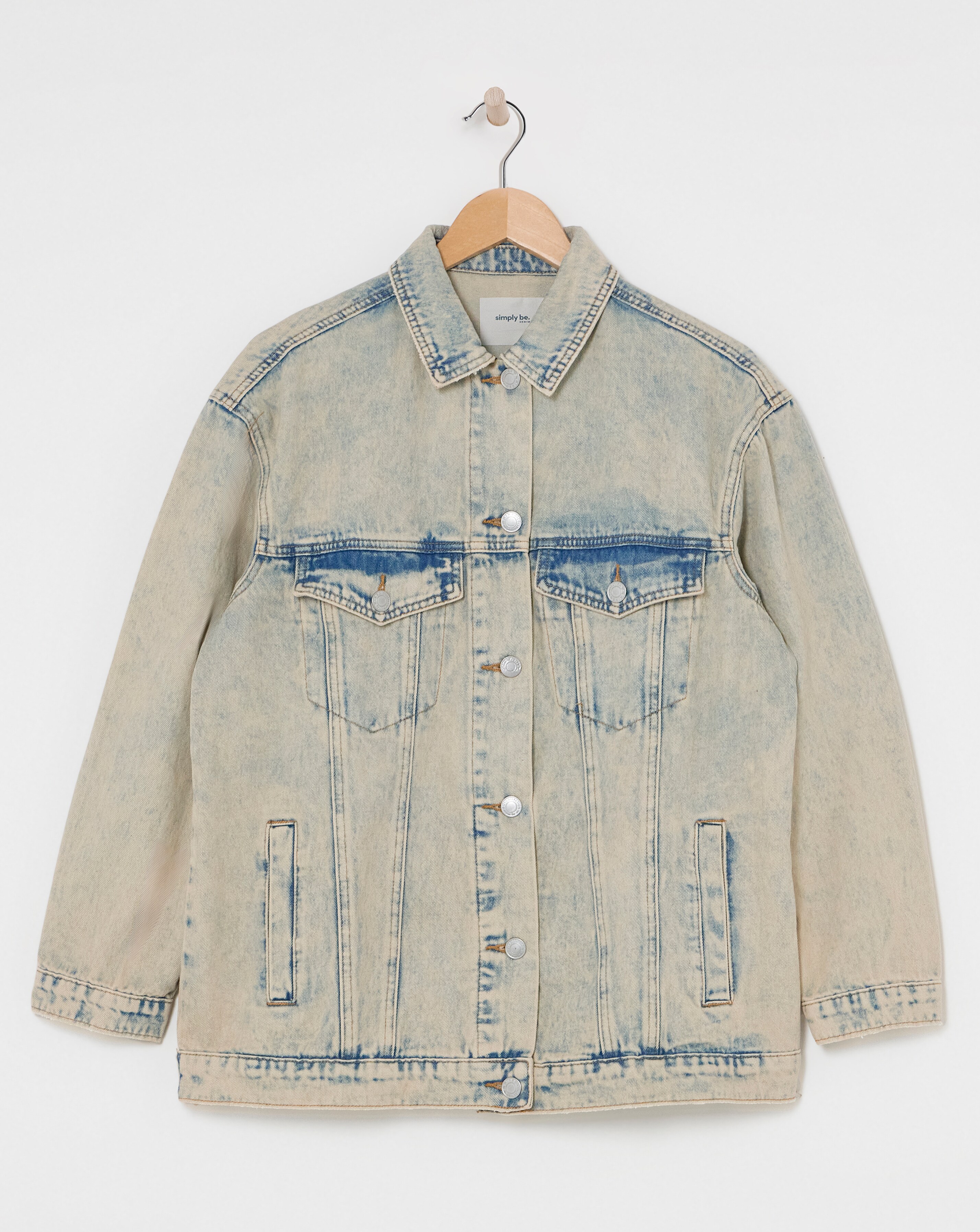 Simply Be Light Wash Boyfriend Denim Jacket