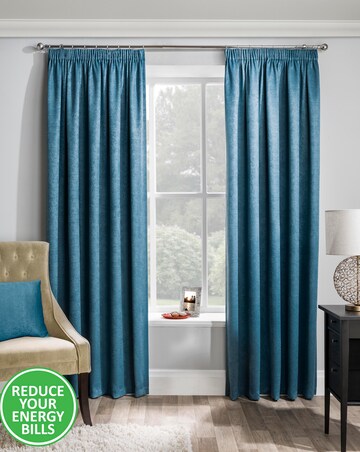 Matrix Light Filtering Textured Embossed Pencil Pleat Thermal Curtain