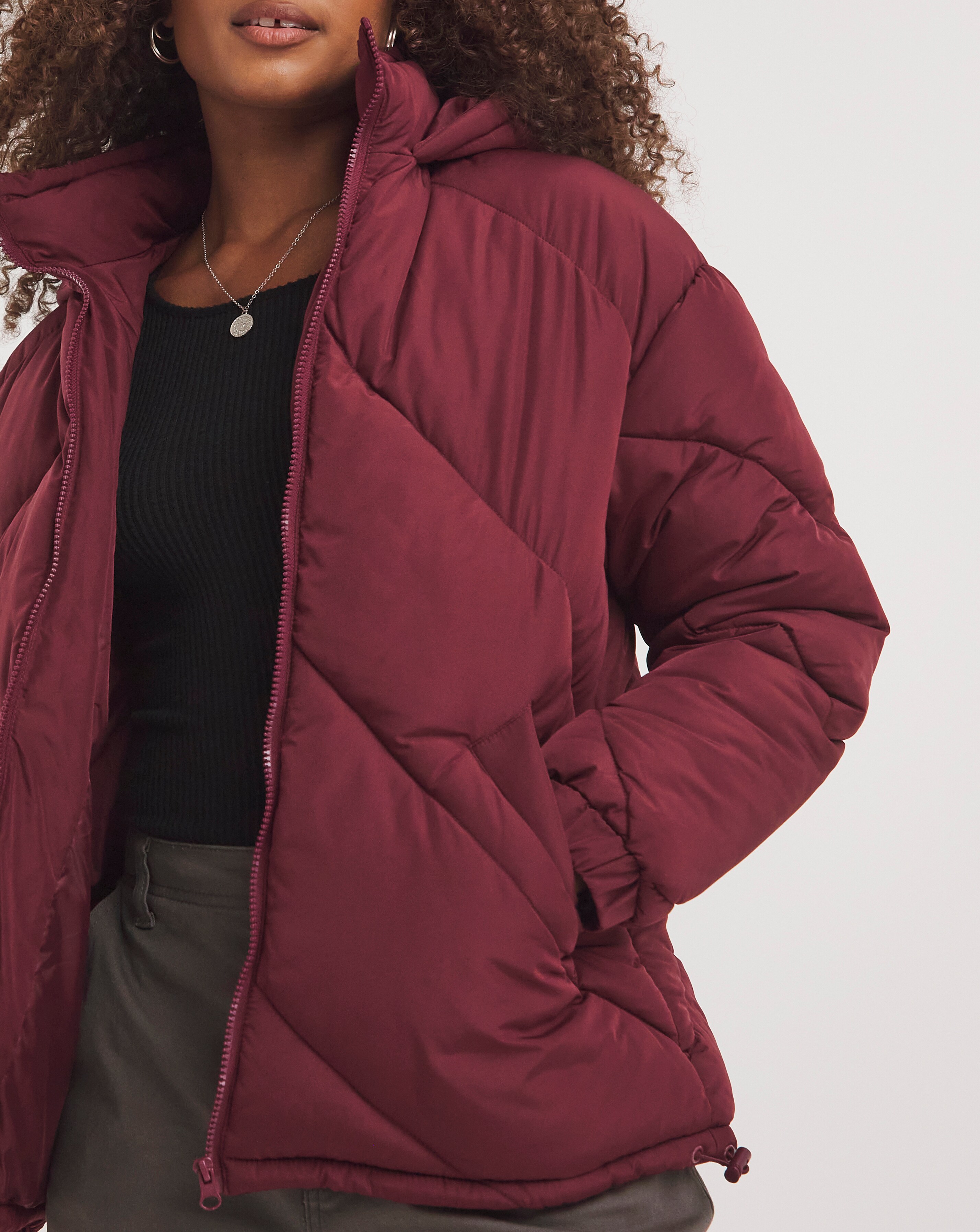 Chevron padded coat deals