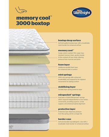 Silentnight Memory Cool 3000 Pocket Boxtop Mattress
