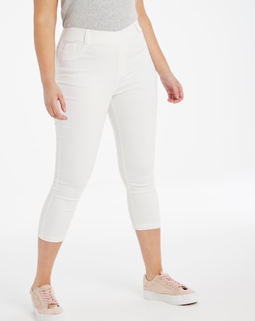Amber White Pull On Crop Jeggings