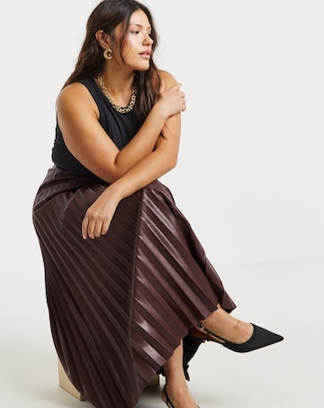Simply Be Pu Pleated Midaxi Skirt