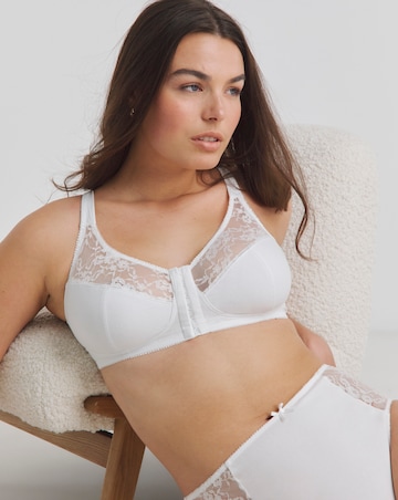 Pretty Secrets (2 Pack) Cotton Lace Front Fastening Non Wired Full Cup Bras