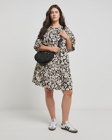 Native Youth Agate Smock Raglan Mini Dress With Cut Away Back