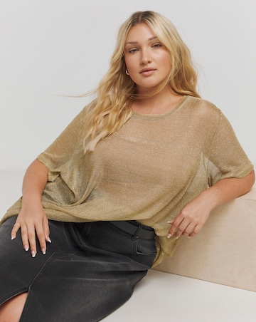 Gold Metallic Oversized T-Shirt