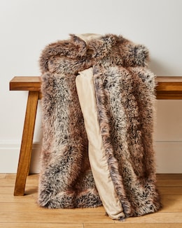 Striped Animal Plush Faux Fur Throw