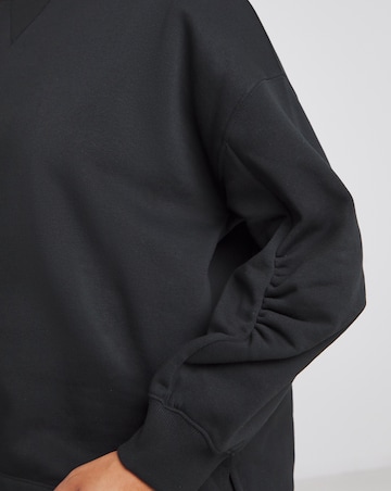 Simply Be Black Curved Hem Dip Back Sweatshirt