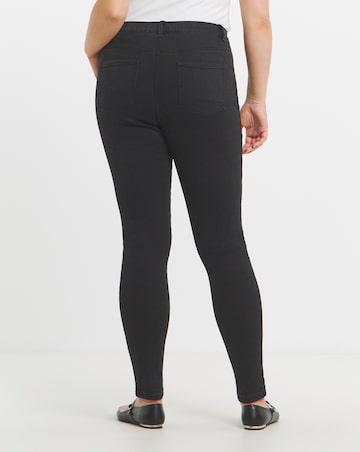 Black Fleece Lined Cosy Warm Feel Soft Stretch Skinny Jeans