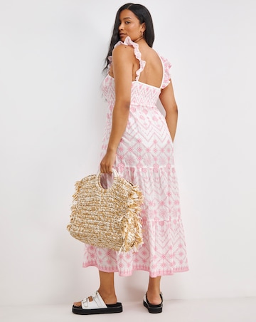 Figleaves Frida Embroidered Cotton Maxi Beach Dress