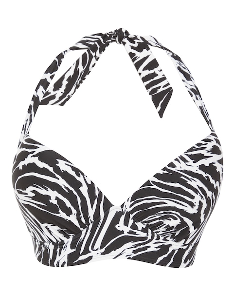 Marble Mix And Match Non Wired Padded Halter Neck Bikini Top