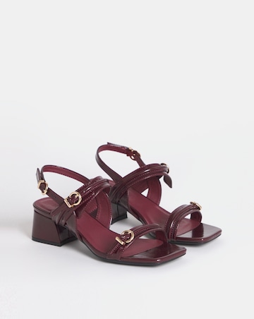 Jordin Two Strap Buckle Detail Heeled Sandals - Extra Wide Fit (EEE)