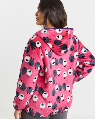 Joe Browns Sheep Print Zip Up Lounge Cardigan