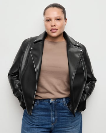Mango Faux Leather Biker Jacket