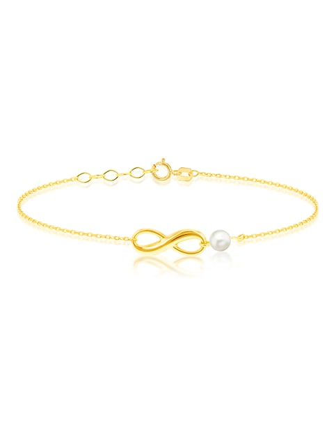 9CT Gold Infinity Bracelet With Pearl