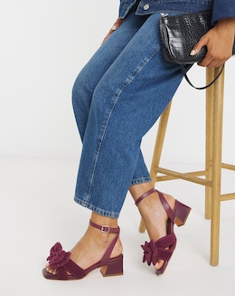 Monet Double Bow Low Block Heels - Extra Wide Fit (EEE)