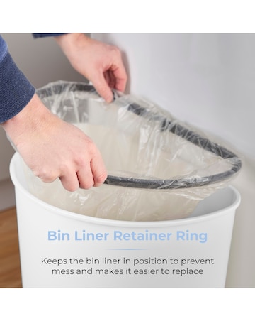 Tower White 50L Curved Sensor Bin