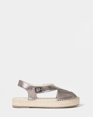 York Peep Toe Leather Espadrille Sandals - Extra Wide Fit (EEE)