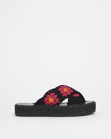 Renn Crochet Flatform Espadrille Sandals Wide Fit Simply Comfort
