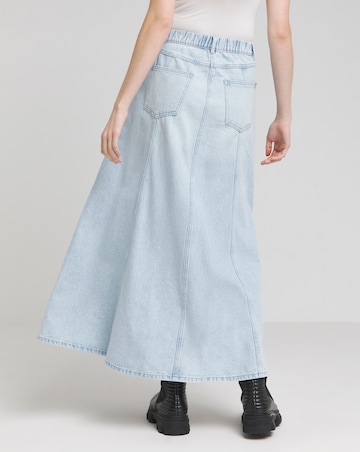 Light Wash A Line Maxi Denim Skirt