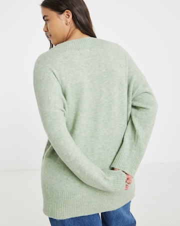 Cosy Yarn Sage V-Neck Tunic