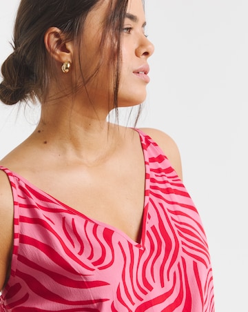 Simply Be Pink Zebra V Neck Cami
