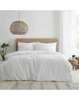 Catherine Lansfield Seersucker Duvet Cover Set
