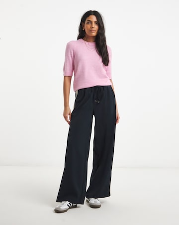 Pink Puff Sleeve Knitted T-Shirt