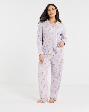 Chelsea Peers Classic Button Up Pyjama Set Spa Dogs Print