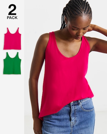 Pink and Green 2 Pack of Slouchy Vests