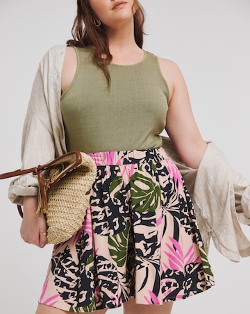 Tropical Print Relaxed Flippy Shorts