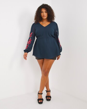 Lovedrobe Embroidered Peplum Top
