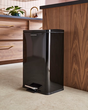 Morphy Richards Black 30L Rectangular Bin