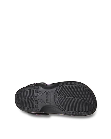 Crocs Black/Pink Classic Flower Clog - Standard Fit