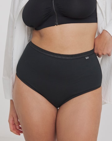 Slimma (4 Pack) Cotton Full Knickers Black/White